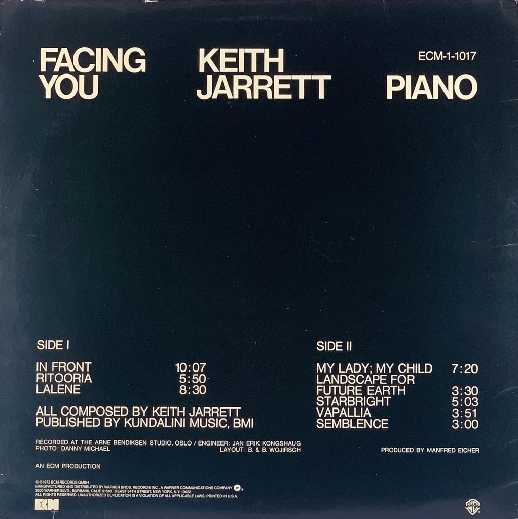 Keith Jarrett – Facing You (LP usado)