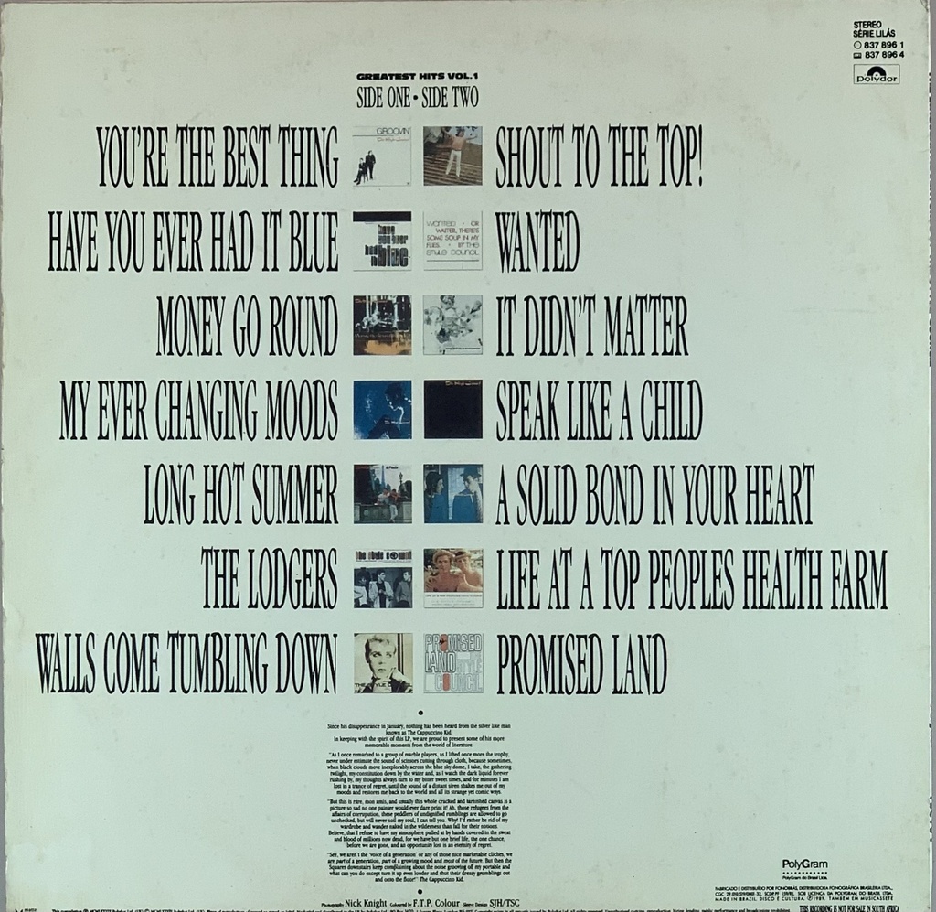 Style Council,The - The Singular Adventures of the Style Council - Greatest Hits Vol. 1