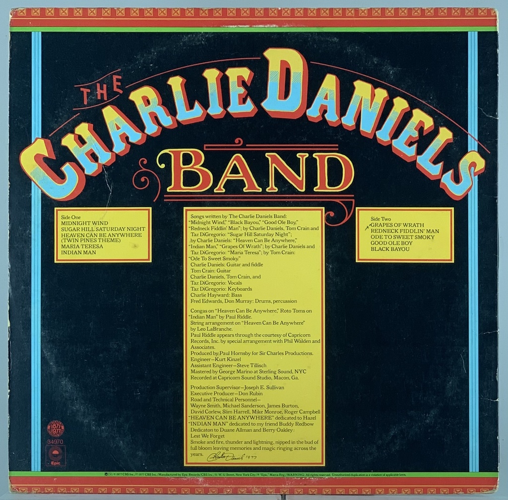 Charlie Daniels Band, The – Midnight Wind (LP usado)