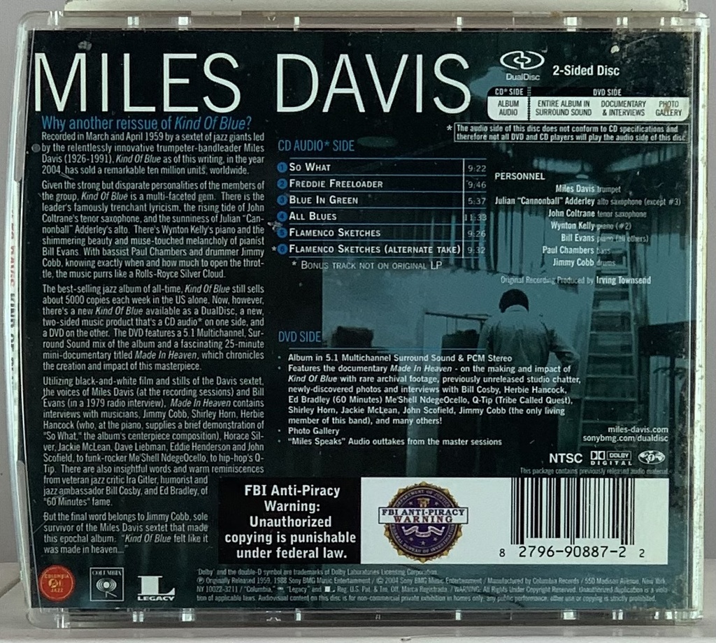 Miles Davis - Kind of Blue (CD Hibrido, DualDisc, Usado)