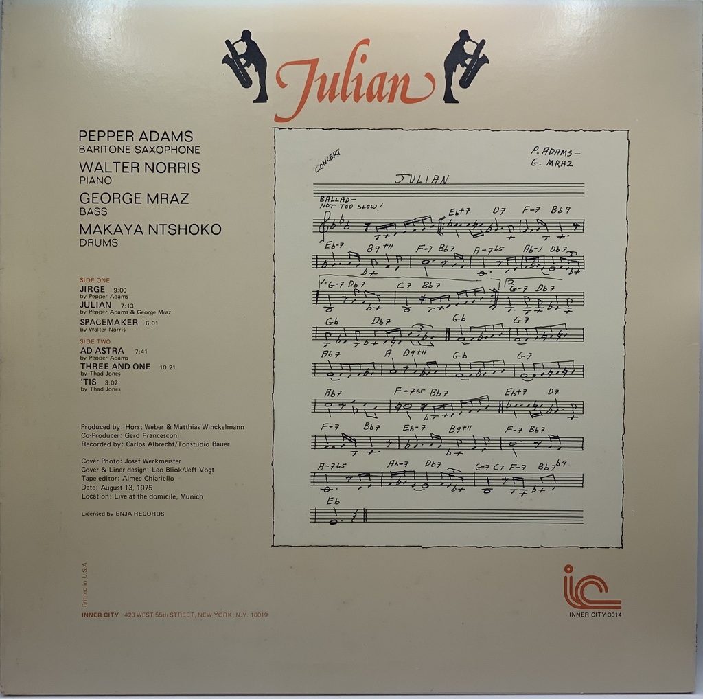 Pepper Adams - Julian (LP usado)