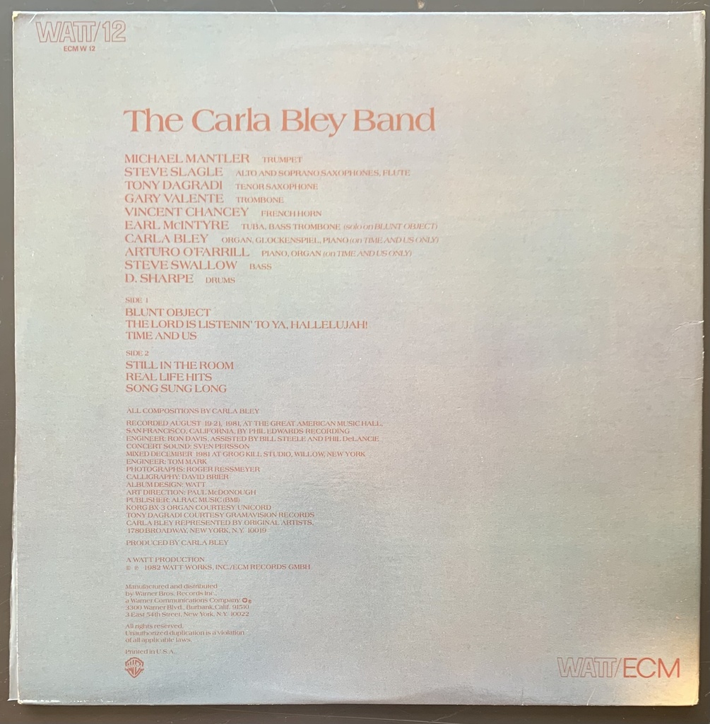 Carla Bley - Live! (LP usado)