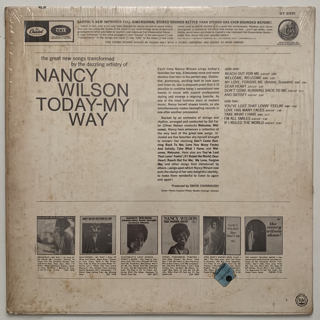 Nancy Wilson – Today - My Way (LP usado)