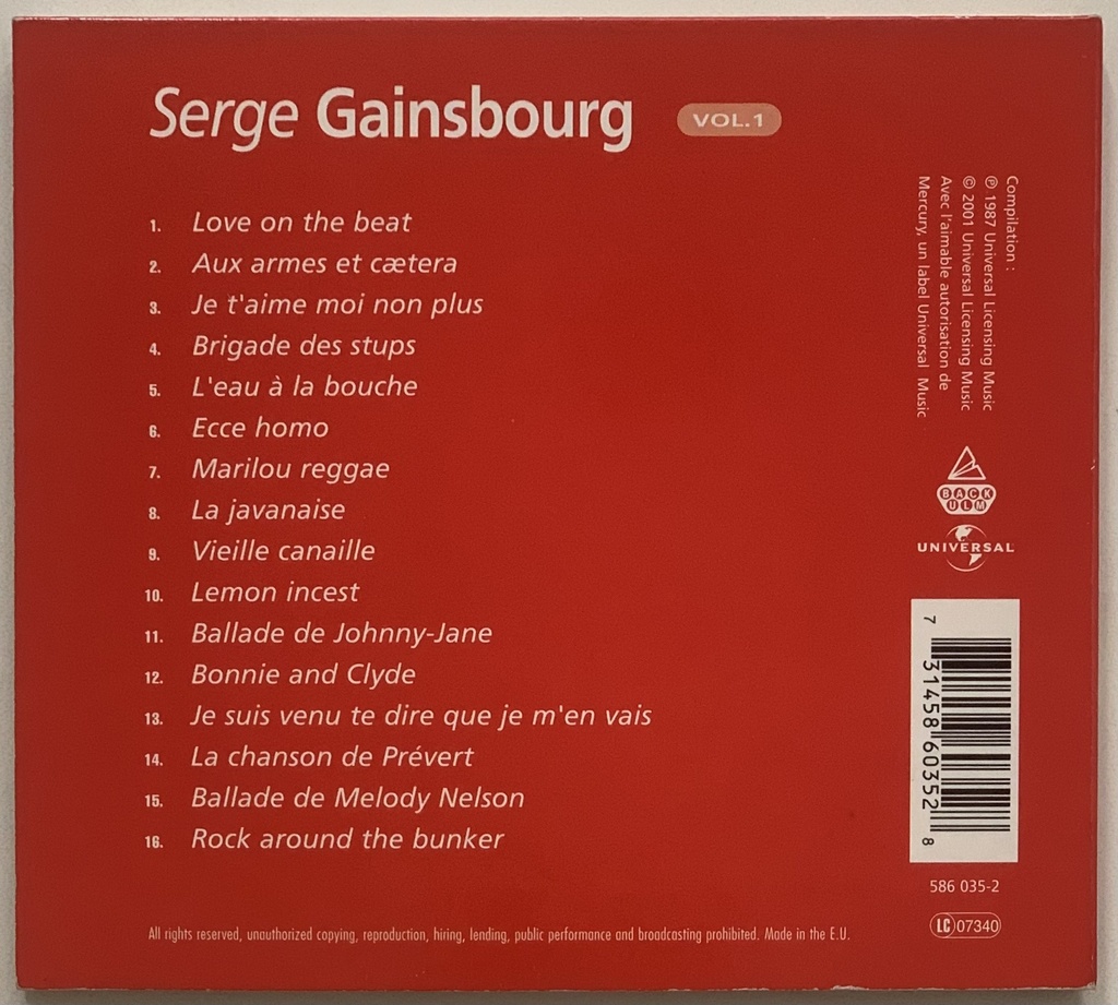 Serge Gainsbourg - Serge Gainsbourg Vol.1 (CD usado)
