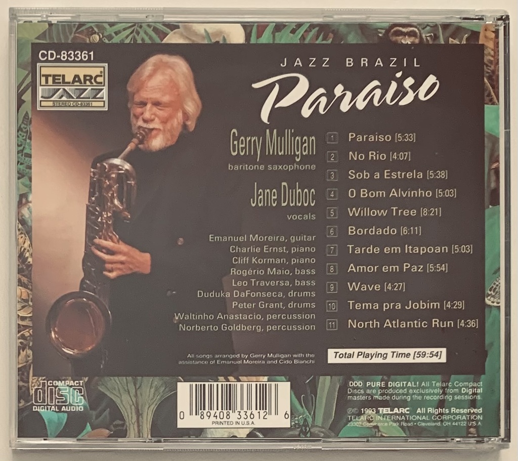 Gerry Mulligan with Jane Duboc – Paraiso (CD usado)