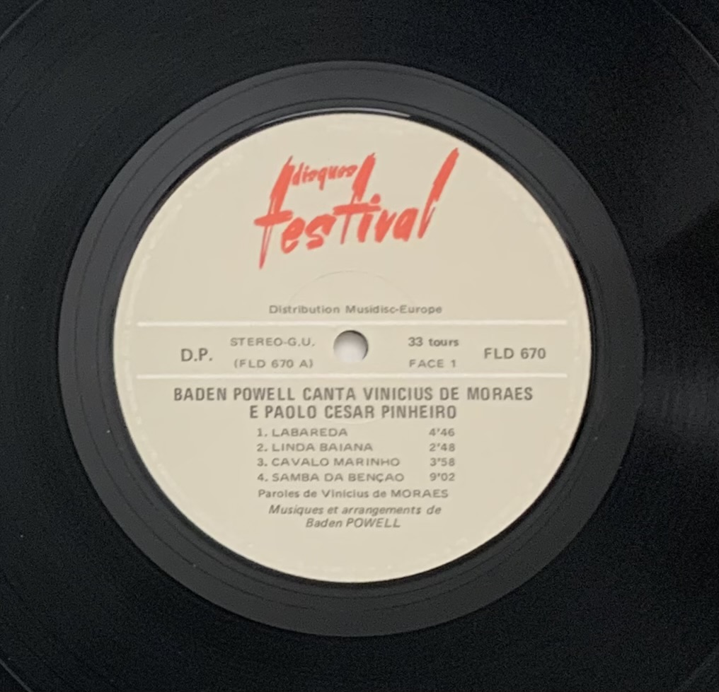 Baden Powell – Canta Vinícius de Moraes e Paolo César Pinheiro (LP usado)