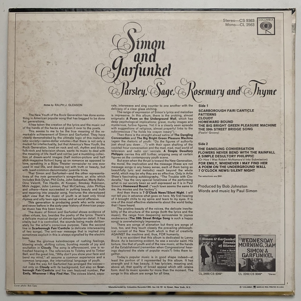 Simon And Garfunkel - Parsley, Sage, Rosemary and Thyme (LP usado)