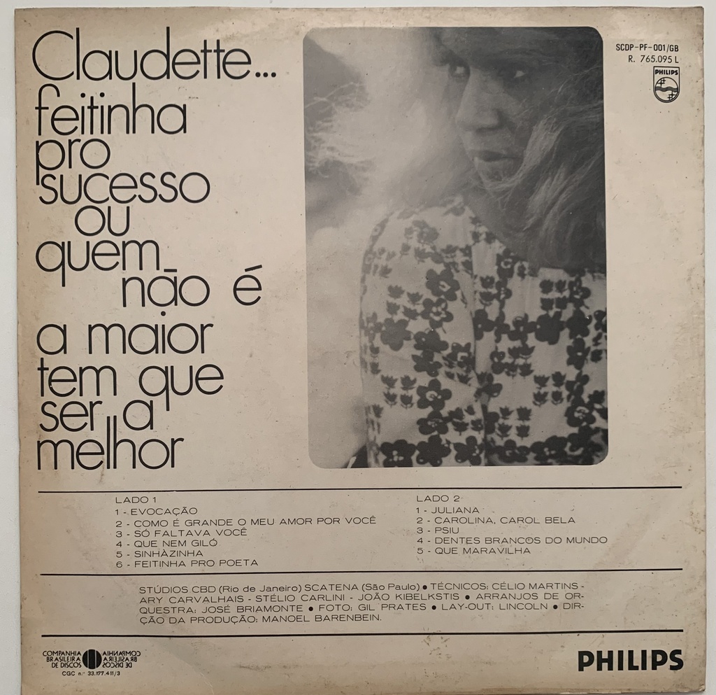 Claudette (Soares) - Feitinha pro Sucesso ou Quem Não é a Maior Tem Que Ser a Melhor (LP usado)