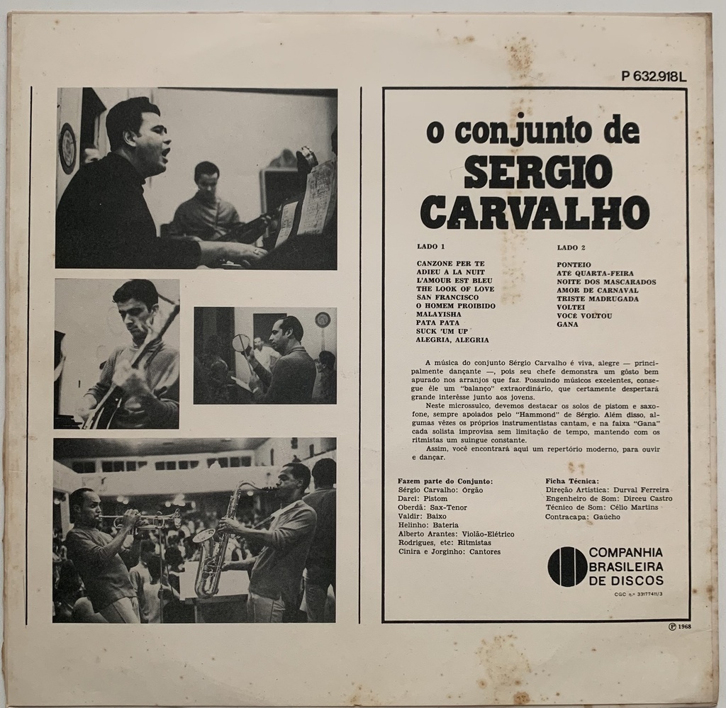 Conjunto de Sergio Carvalho - Ritmo Dança Alegria (LP usado)