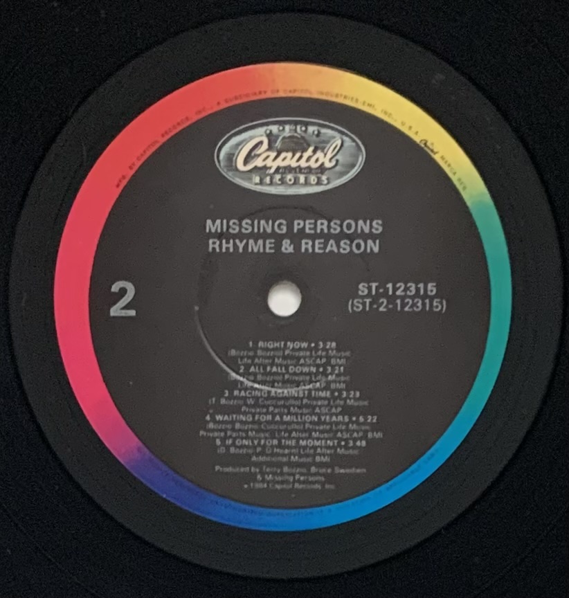 Missing Persons - Rhyme & Reason (LP usado)