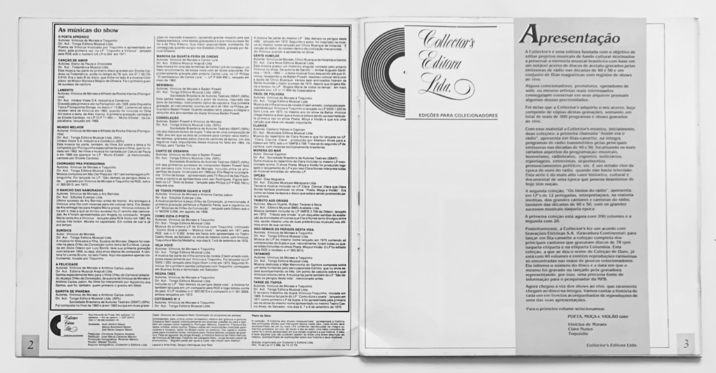 Vinicius de Moraes, Clara Nunes, Toquinho - Poeta, Moça e Violão (3LPs usado)