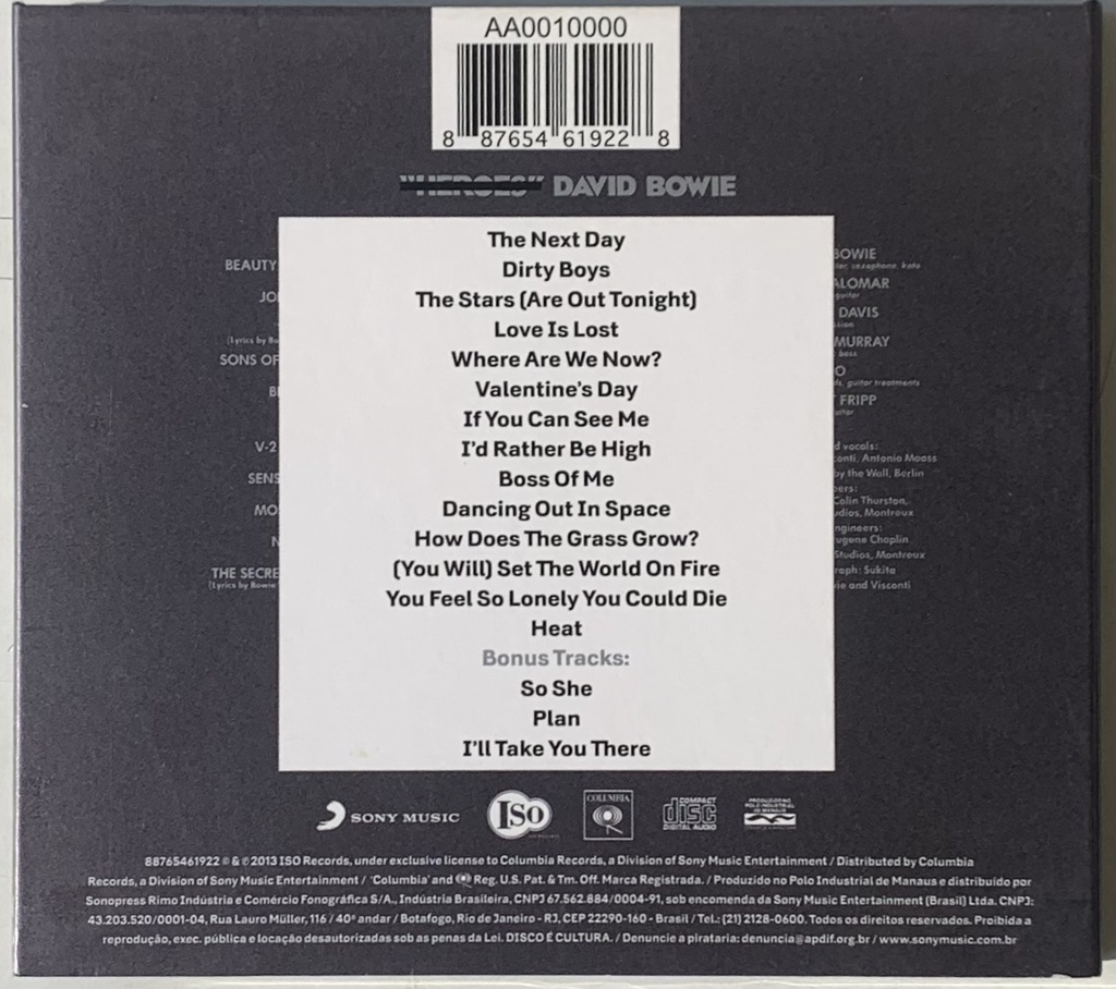 David Bowie - The Next Day (CD usado)
