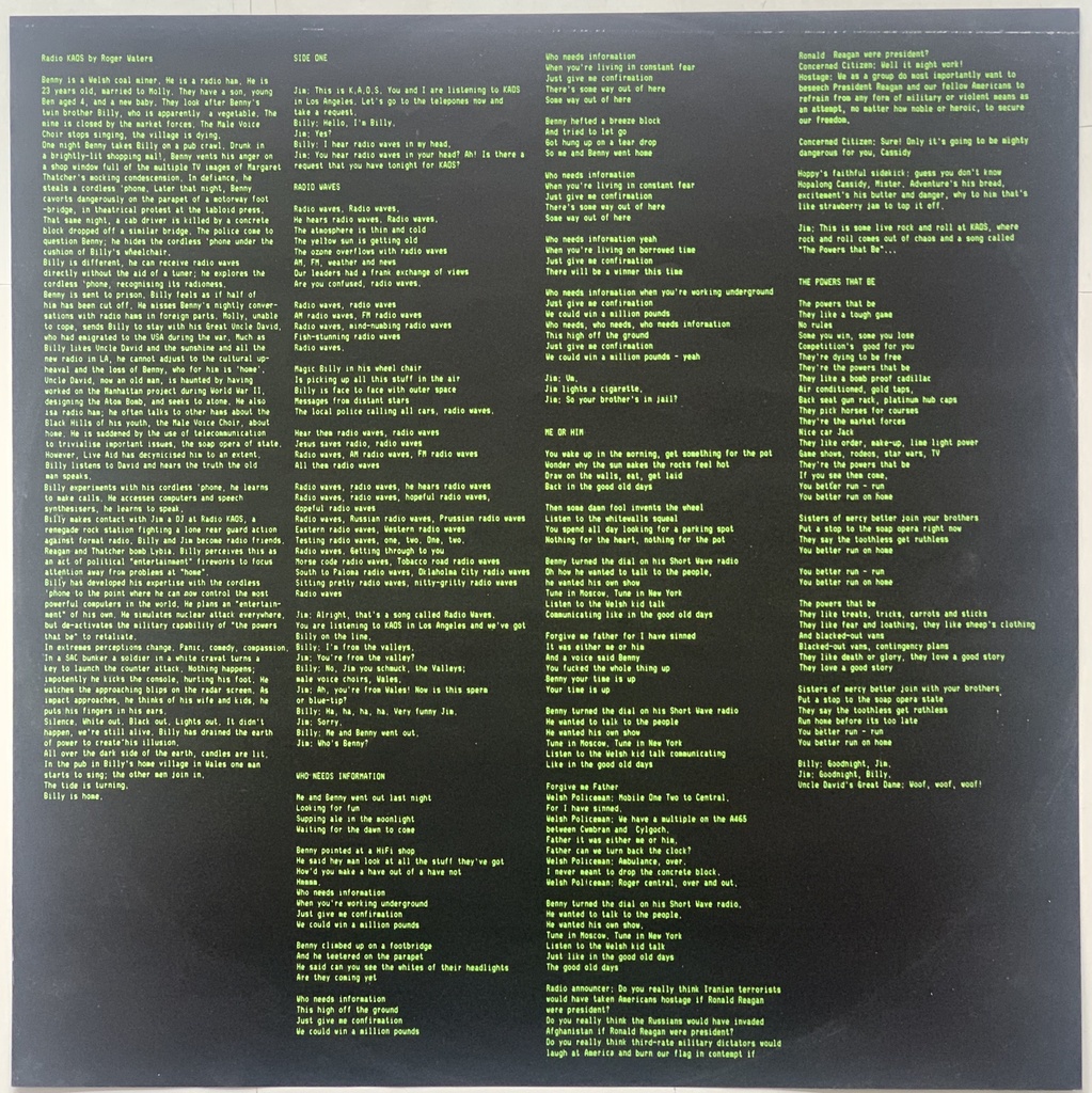 Roger Waters - Radio K.A.O.S (LP novo)