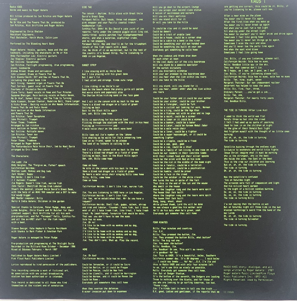 Roger Waters - Radio K.A.O.S (LP novo)
