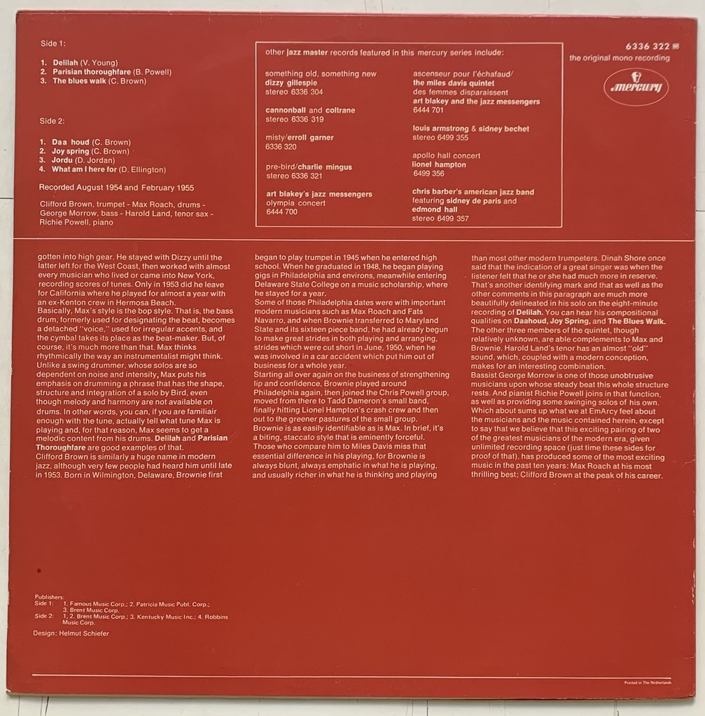 Clifford Brown and Max Roach (LP usado)