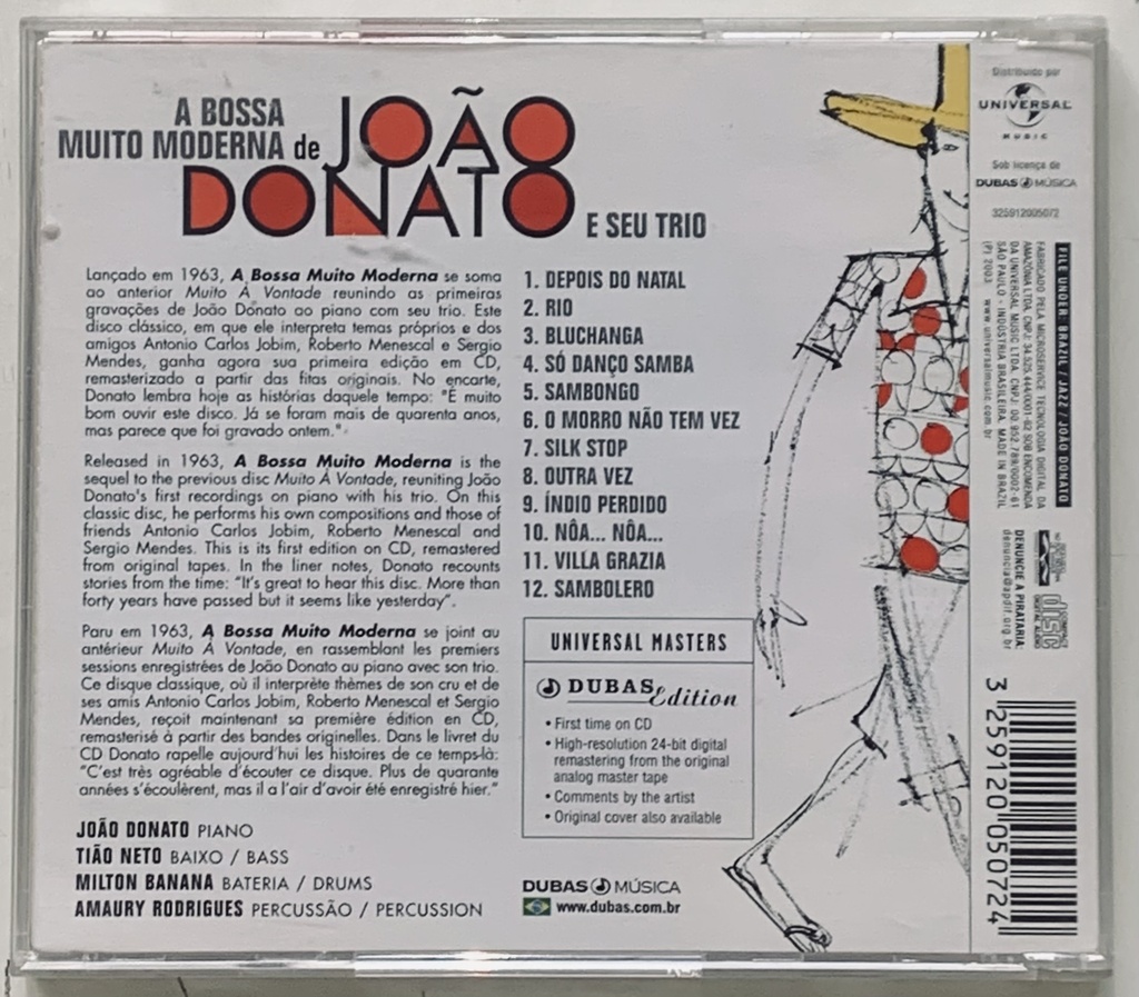 João Donato e Seu Trio - A Bossa Muito Moderna de João Donato e Seu Trio (CD usado)