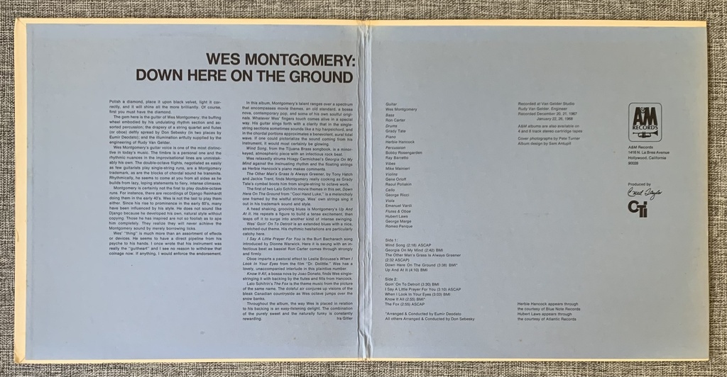 Wes Montgomery - Down Here On The Ground (LP usado)