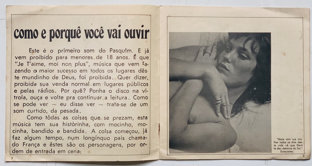 V/A - O Som do Pasquim [Ano 1 Nº1] (Vinil 7" EP usado)