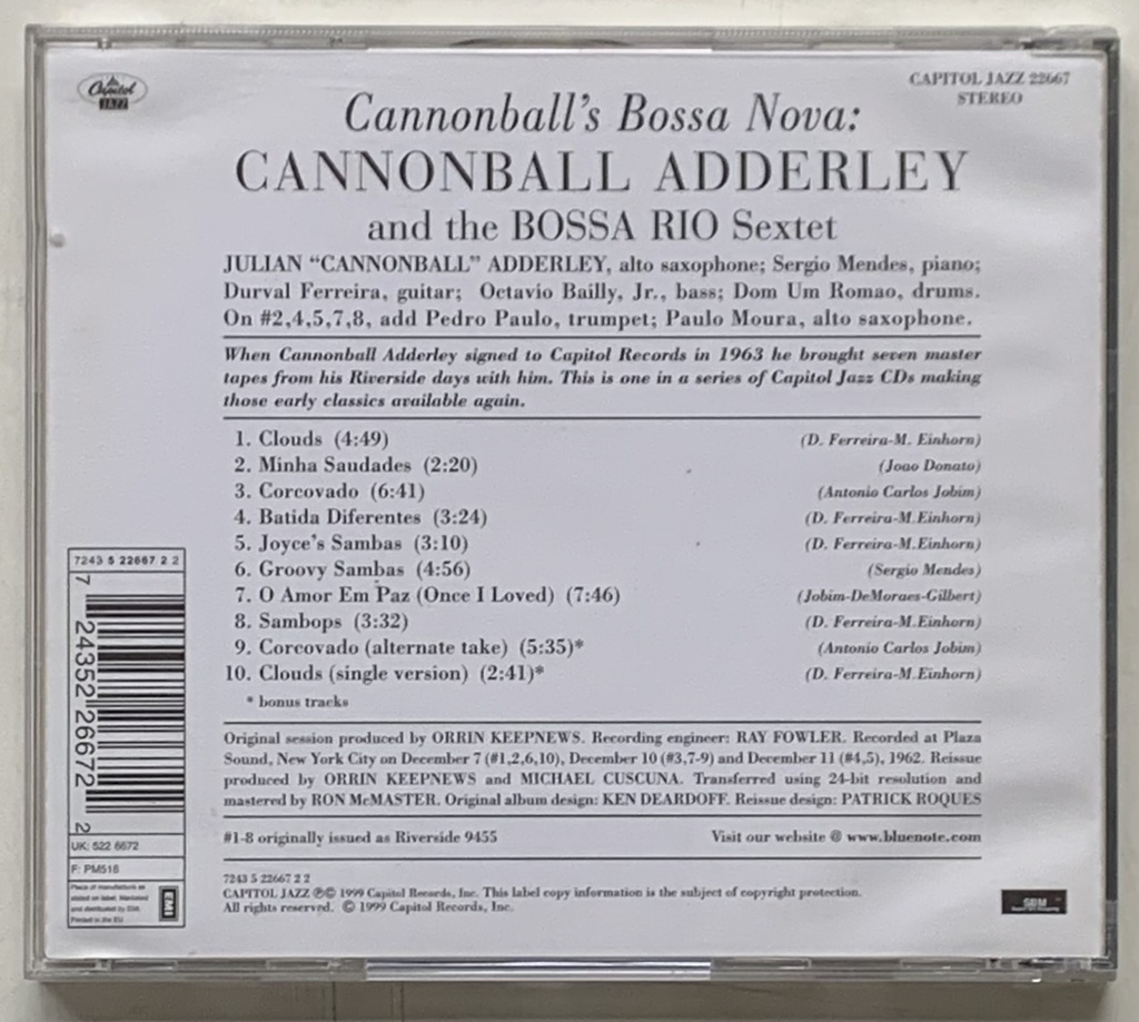 Cannonball Adderley with The Bossa Rio Sextet of Brazil - Cannonball's Bossa Nova (CD usado)