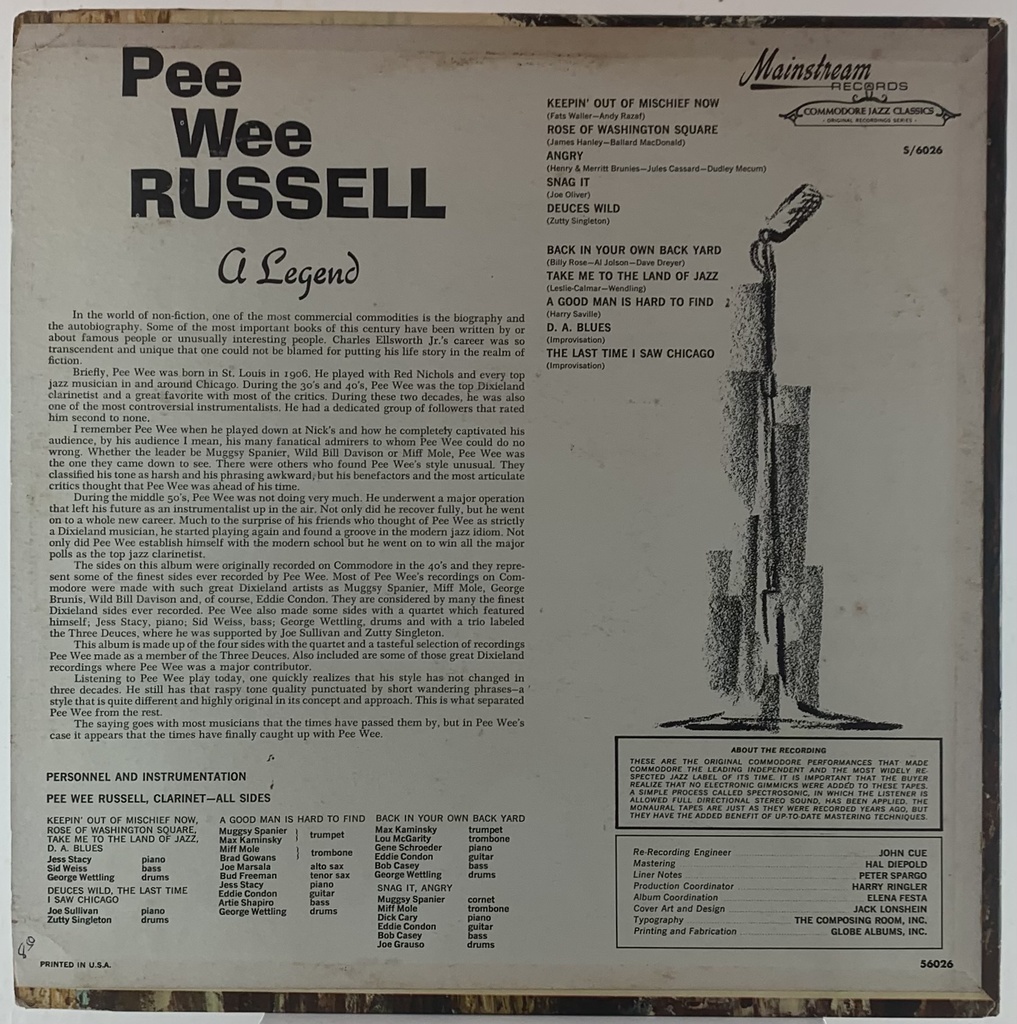 Pee Wee Russell - A Legend (LP usado)