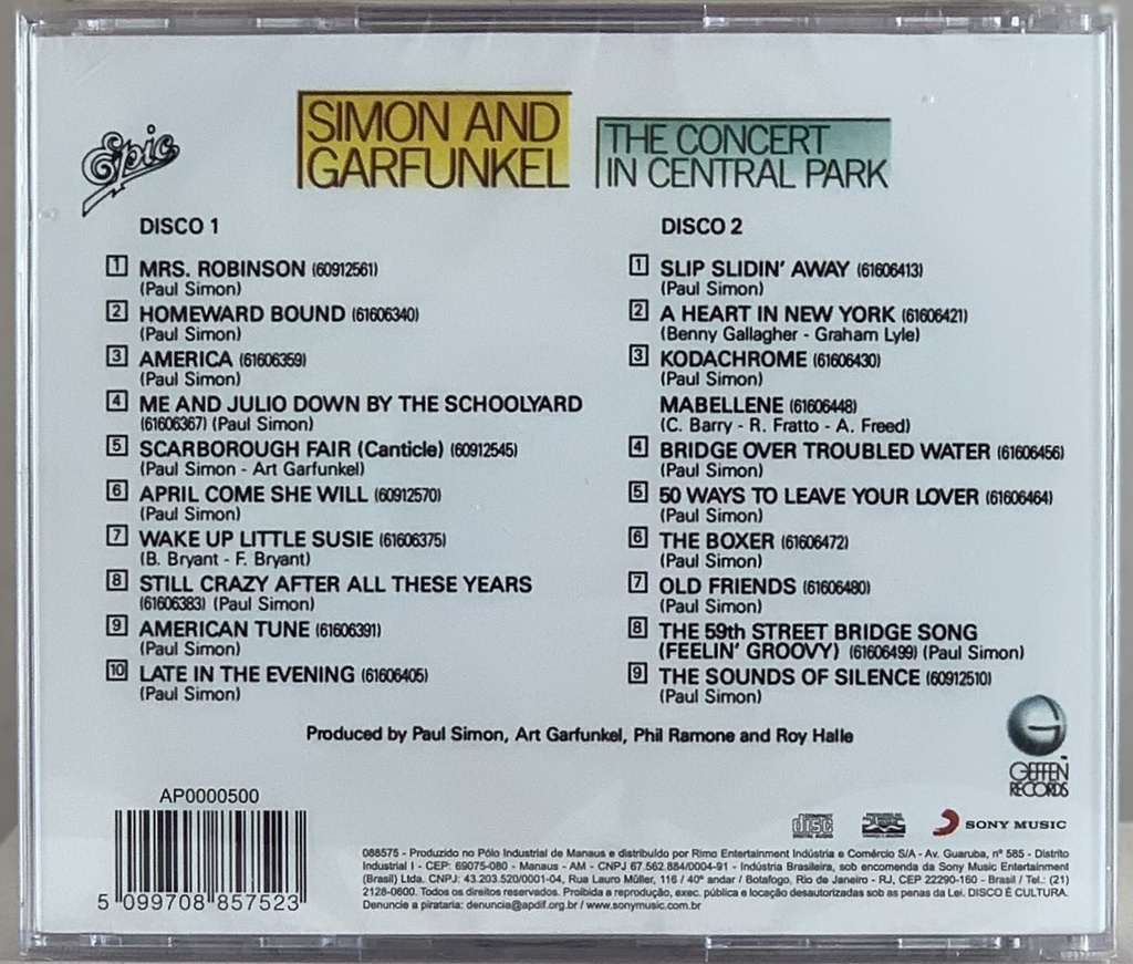 Simon & Garfunkel - The Concert In Central Park (2CD novo)