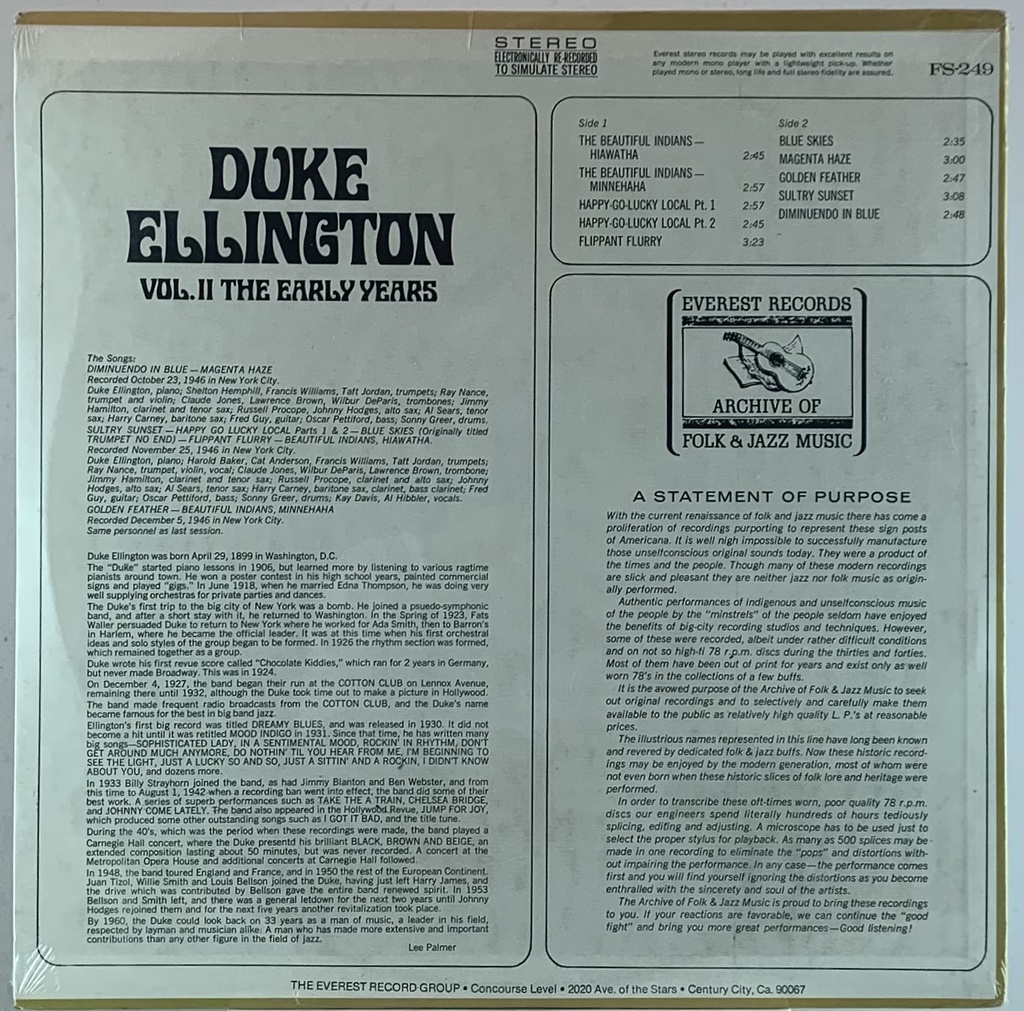 Duke Ellington - Vol.II Early Years (LP lacrado)