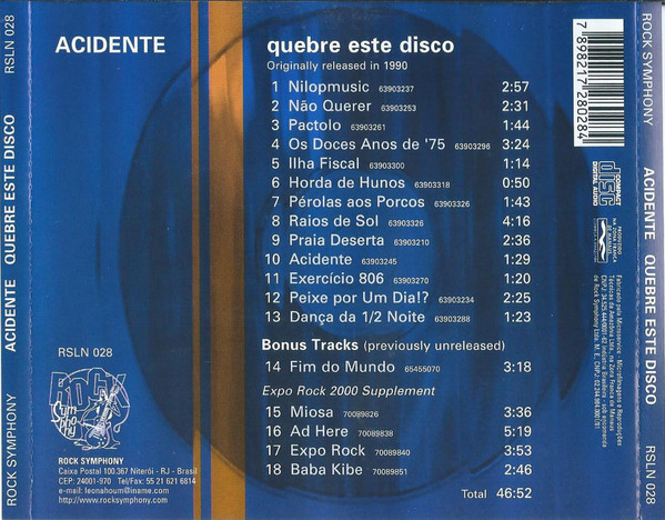 Acidente - Quebre Este Disco (CD usado)