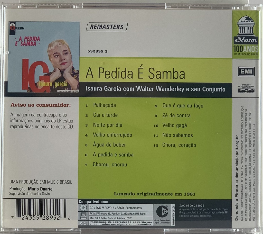 Isaura Garcia - A Pedida É Samba (CD usado)