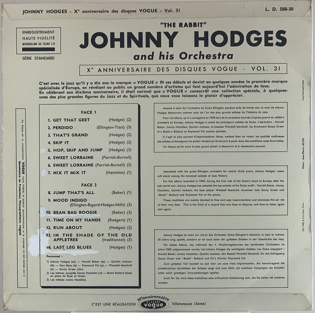 Johnny Hodges - The Rabbit (LP usado)