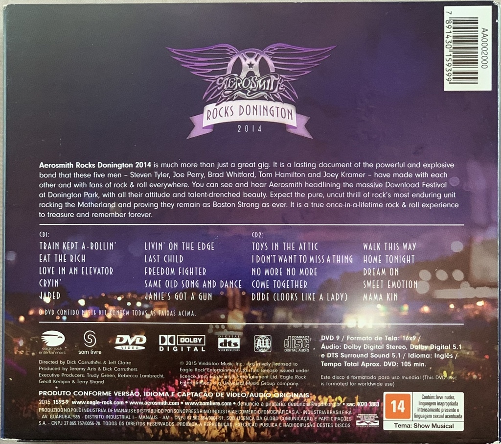 Aerosmith - Rocks Donington 2014 (2CDs + DVD usado)