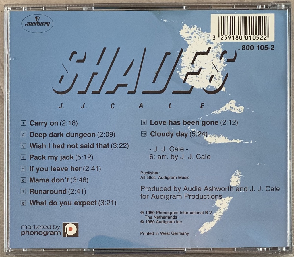 J.J.Cale - Shades (CD usado)