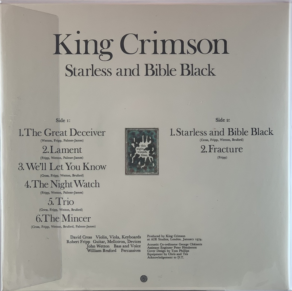 King Crimson - Starless And The Bible Black - (LP novo)