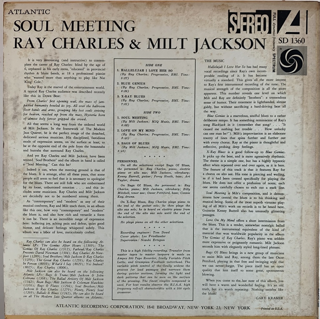 Ray Charles/Milt Jackson - Soul Meeting (LP usado)