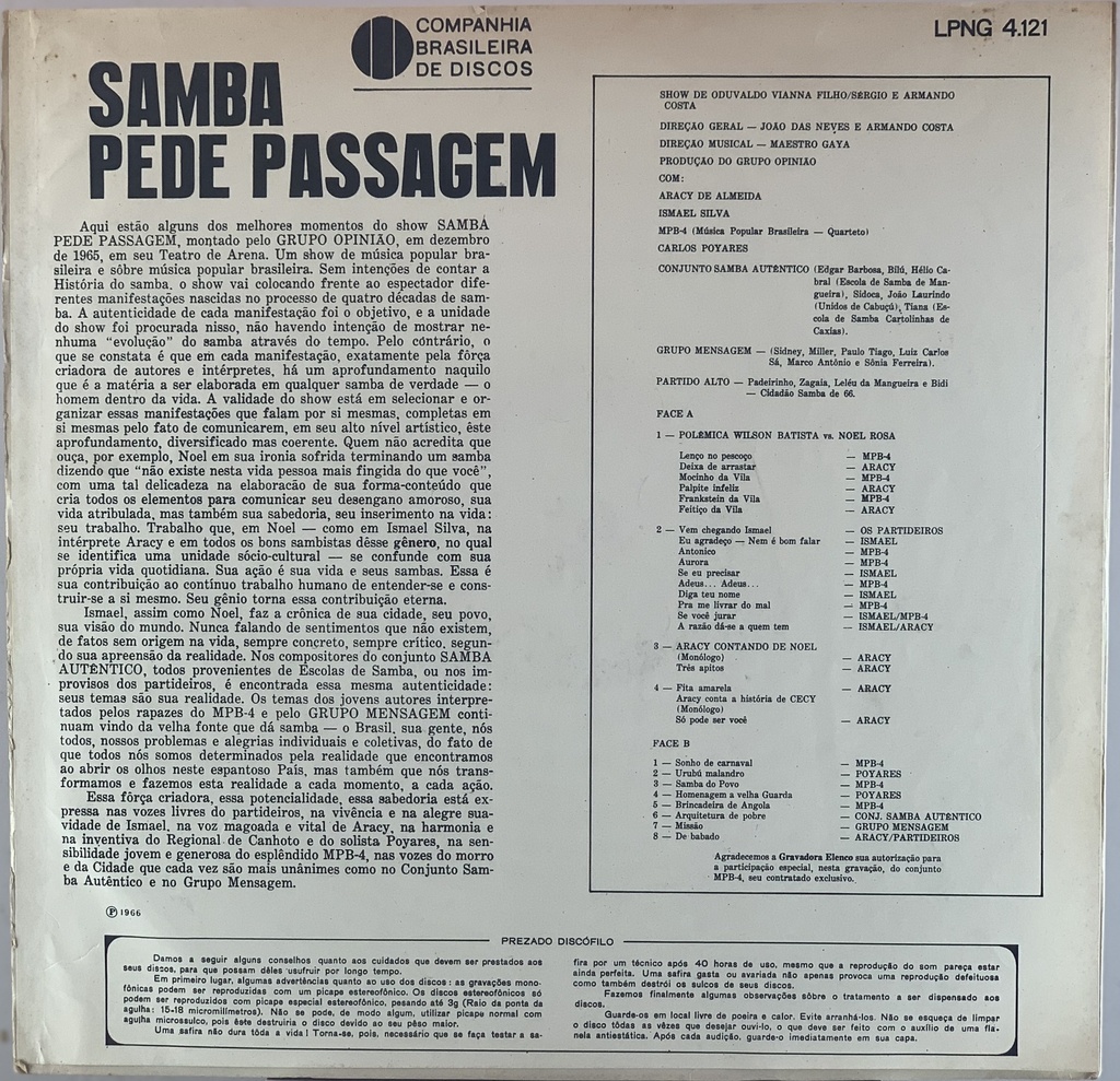 Aracy de Almeida/Ismael Silva - "Samba Pede Passagem" (LP usado)