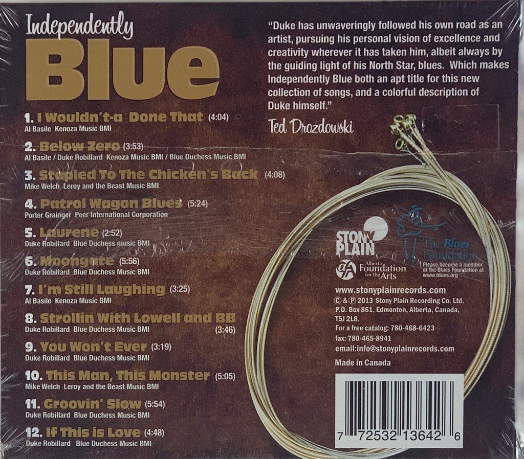 Duke Robillard -Independenly Blue (CD novo)