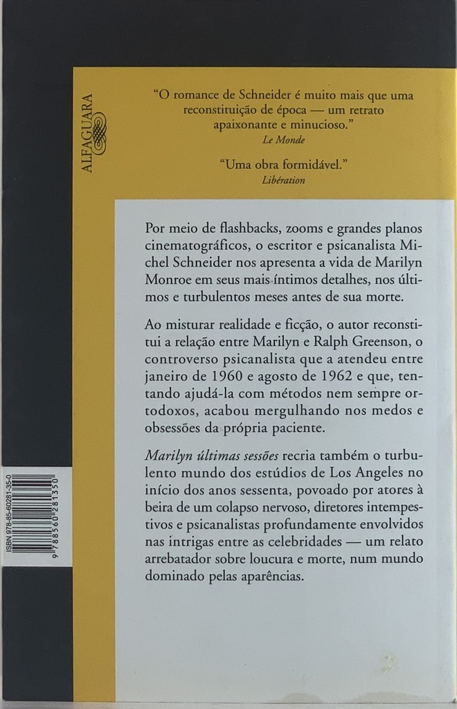 Marilyn Últimas Sessões - Michel Schneider (livro s/uso)