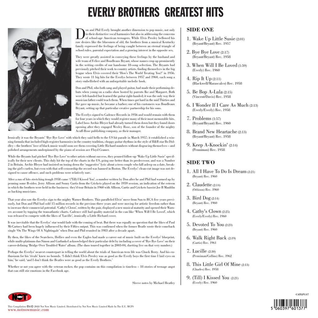 Greatest Hits - Everly Brothers (LP novo)