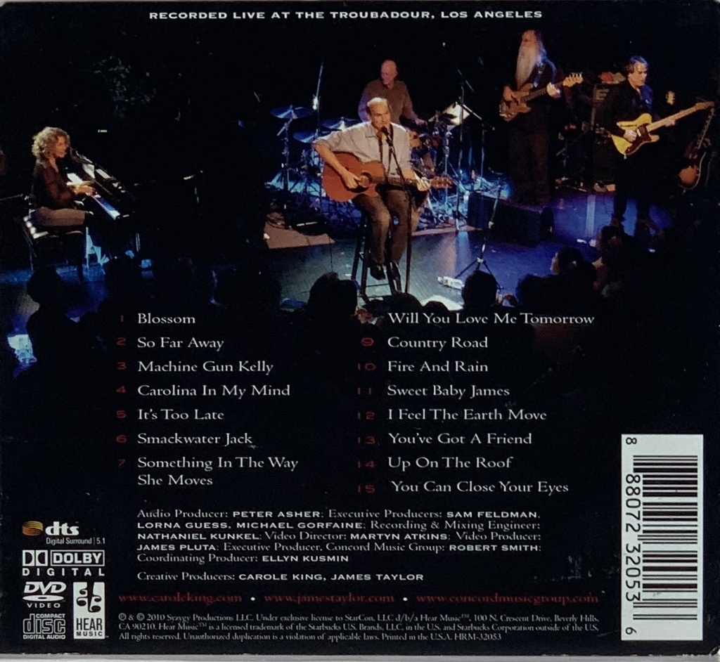 Carole King & James Taylor - Live At The Troubadour (CD+DVD usado)