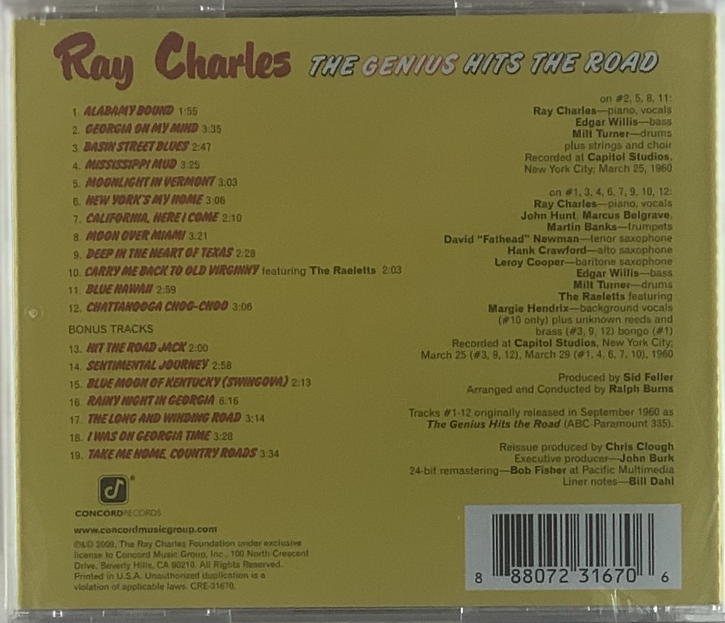 Ray Charles - The Genius Hits The Road (CD novo)