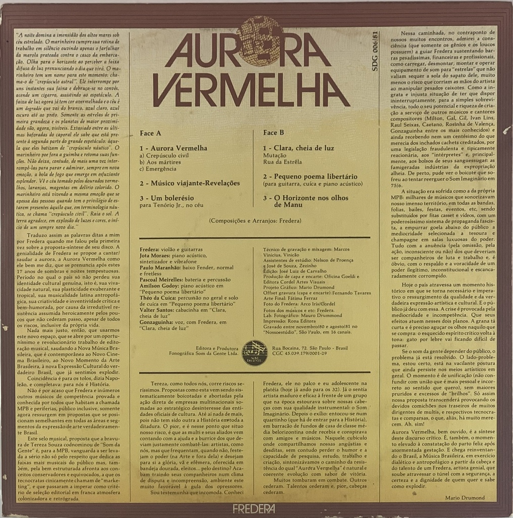 Fredera - Aurora Vermelha (LP usado)