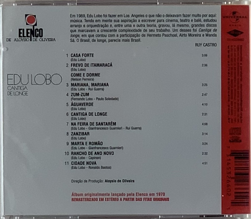 Edu Lobo - Cantiga de Longe (CD novo)