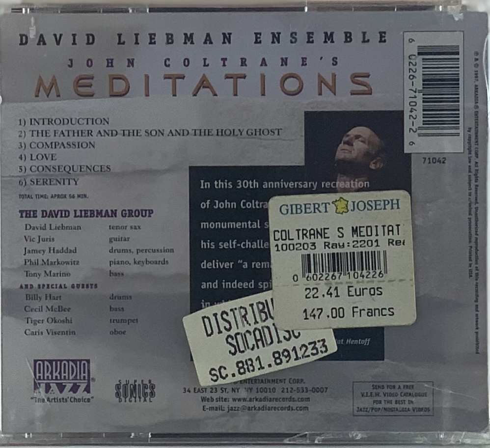 David Liebman Ensemble - Coltrane Meditations (CD novo)