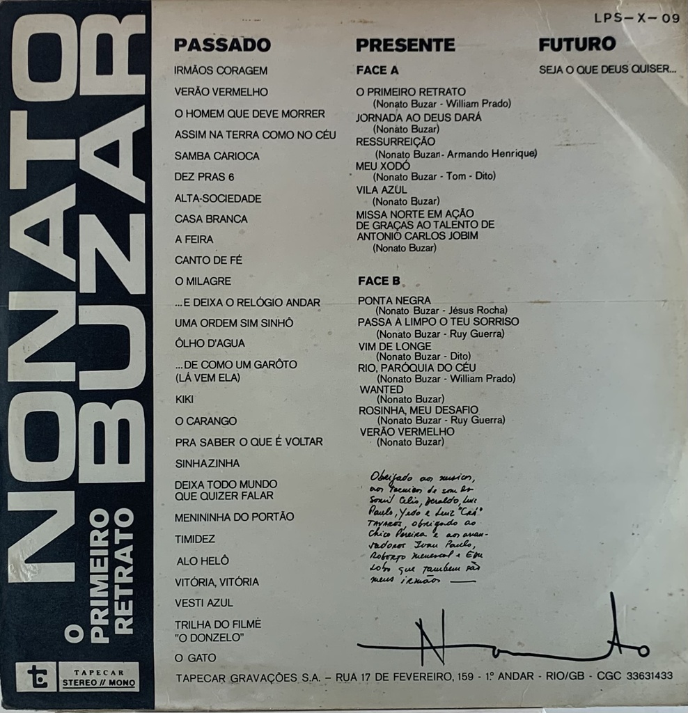 Nonato Buzar - O Primeiro Retrato (LP usado)