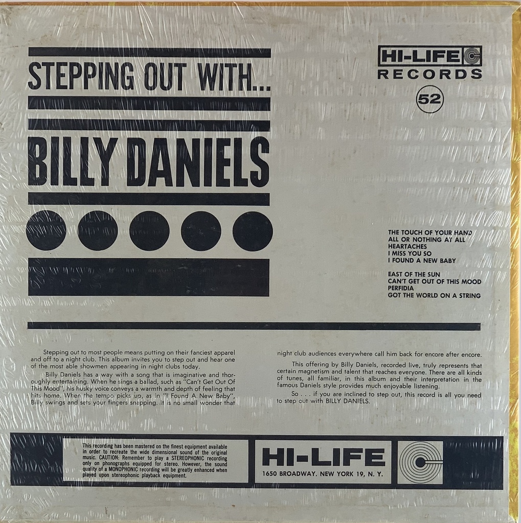 Billy Daniels - Stepping out With...(LP lacrado)