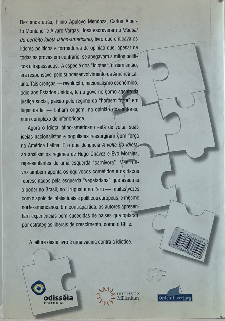 A Volta do Idiota - P.Mendoza, C.A Montaner, A.Varga Llosa (Livro usado)