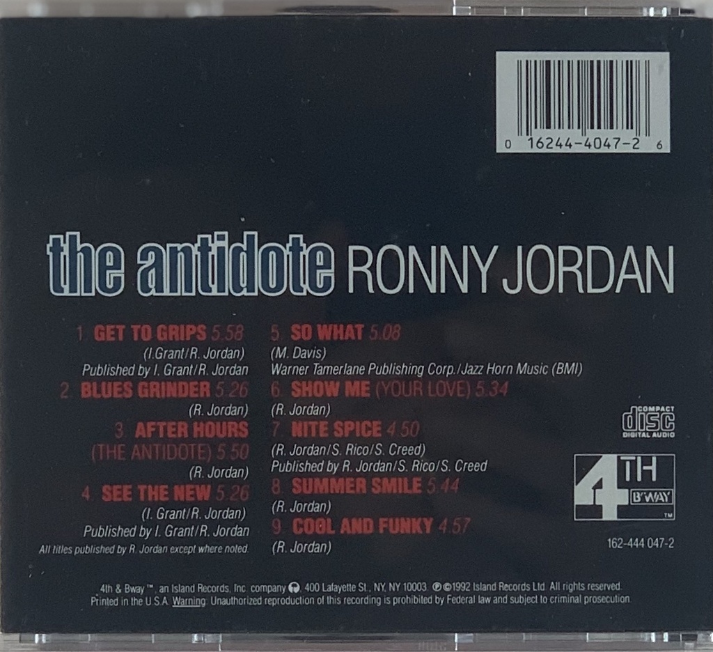 Roni Jordan - The Antidote (CD usado)