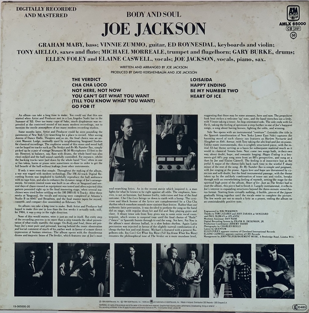 Joe Jackson - Body And Soul (LP usado)