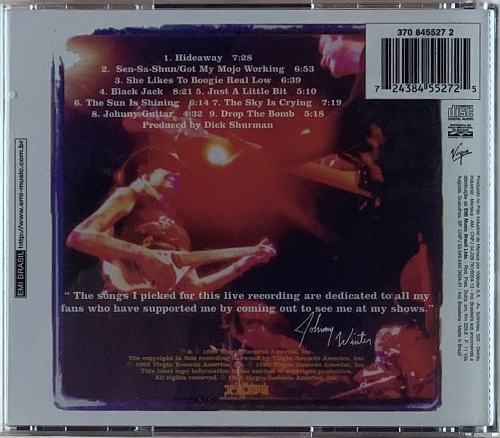 Johnny Winter - Live in NYC 97 (CD usado)