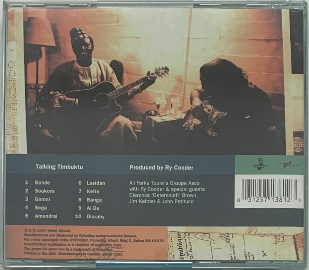 Ali Farka Toure w/ Ry Cooder - Talking Timbuktu (CD usado)