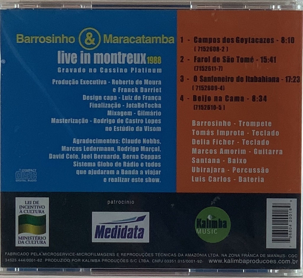 Barrosinho & Maracatamba - Live in Montreux 1988 (CD novo)